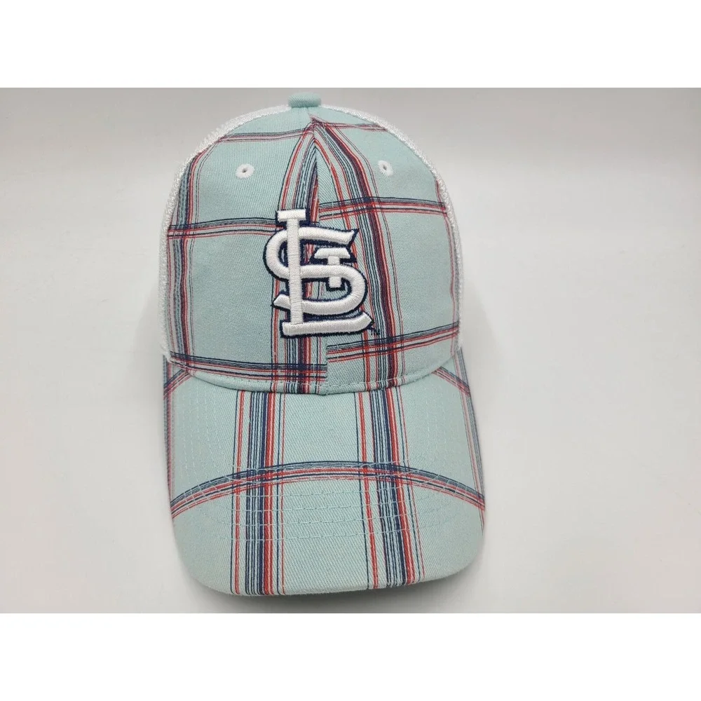St Louis Cardinals Plaid US Cellular Mesh Adjustable Hat Cap Men Women MLB Blue